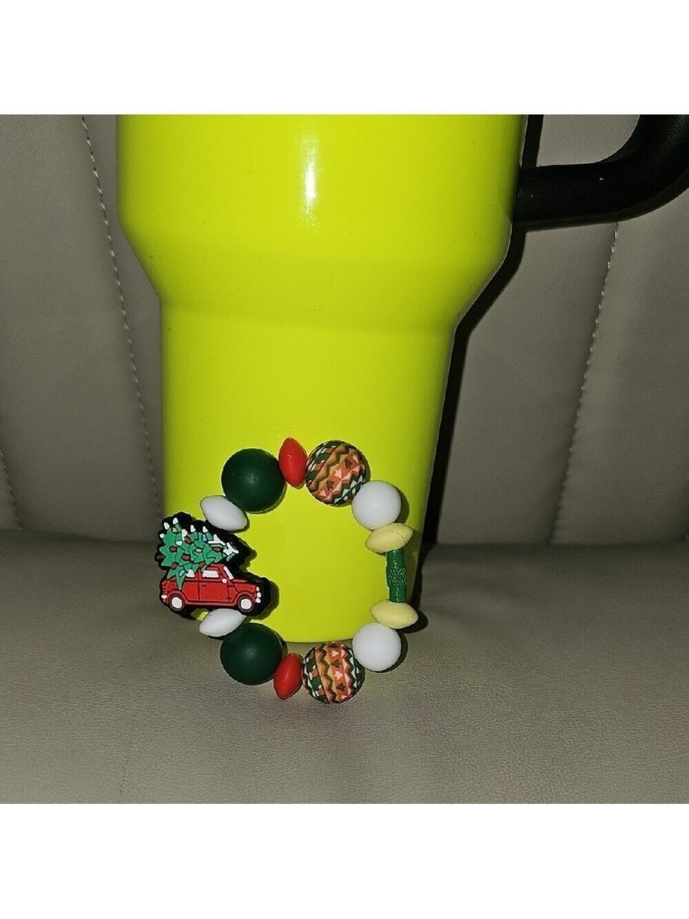 Red Truck With Christmas Tree Tumbler Charm